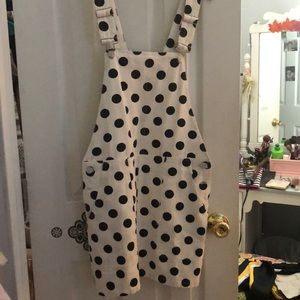 Polka Dot Overall Dress